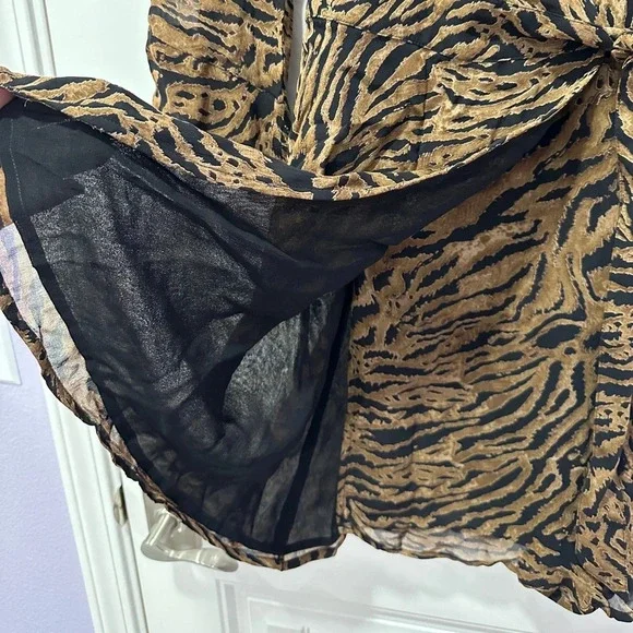 Ganni Dress | Animal Print Wrap Mini | Size: 38/4-6 - Picture 9 of 10